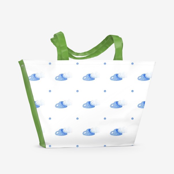 Пляжная сумка «Паттерн из акварельных облаков»