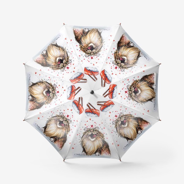 Зонт «Кот и суши»