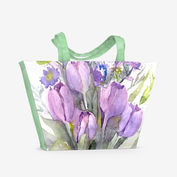 Пляжная сумка &laquo;Сиреневые тюльпаны&raquo;