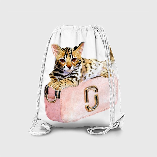 Рюкзак «Котенок тойгер на модной сумне лежит»