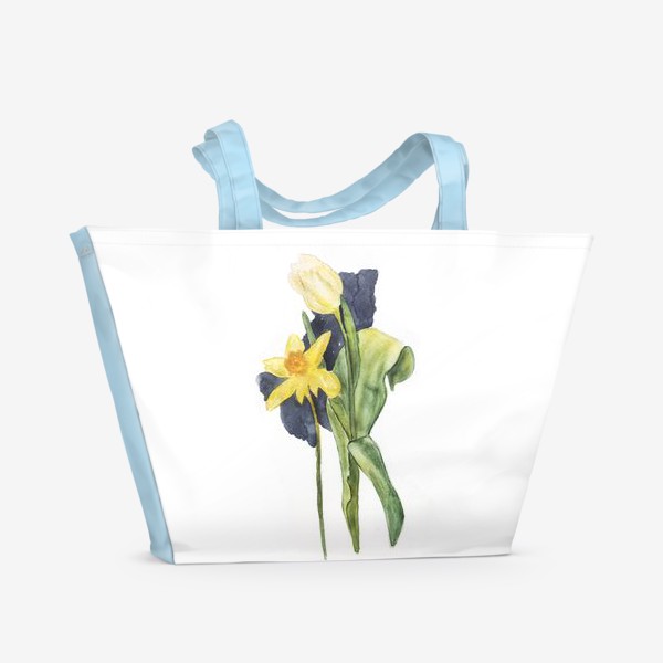 Пляжная сумка «Нарцисс и тюльпан»