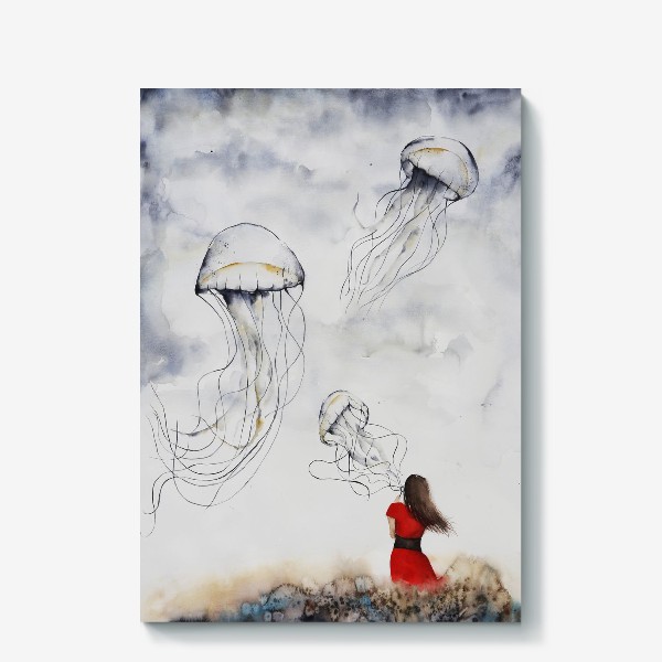 Холст «Девушка и медузы»