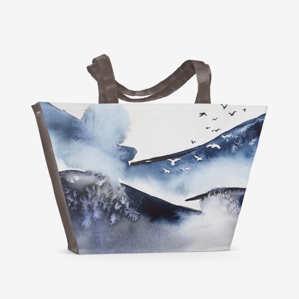 Пляжная сумка «Горы и птицы»