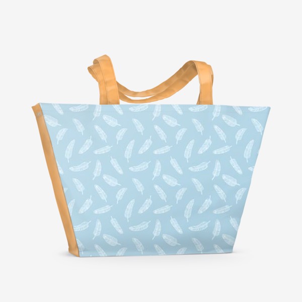 Пляжная сумка «Перья на голубом»