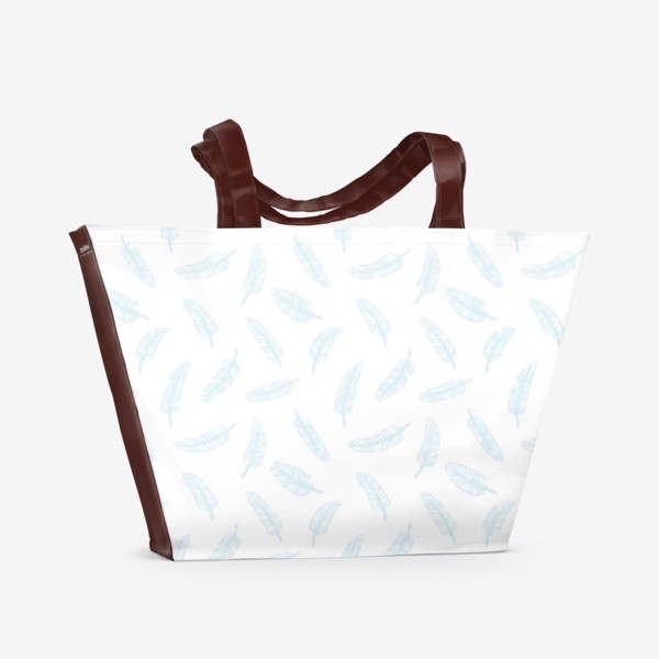 Пляжная сумка «Перья на белом»