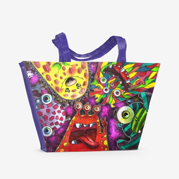 Пляжная сумка «Смешные инопланетяне»