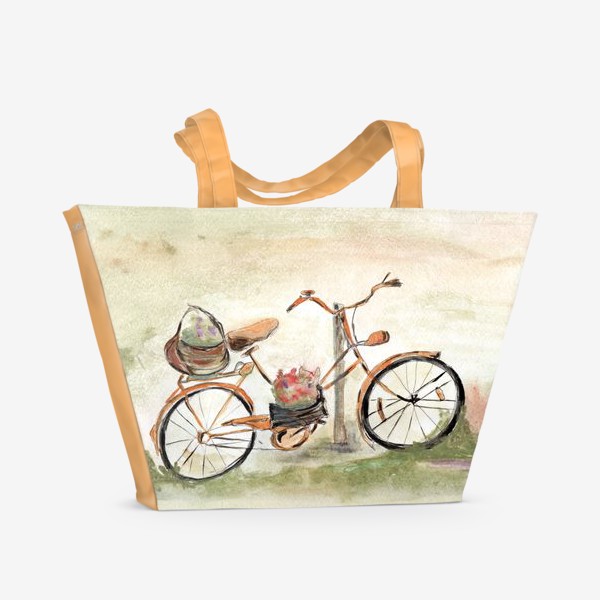 Пляжная сумка &laquo;Велосипед. Лето. Счастье быть собой.&raquo;