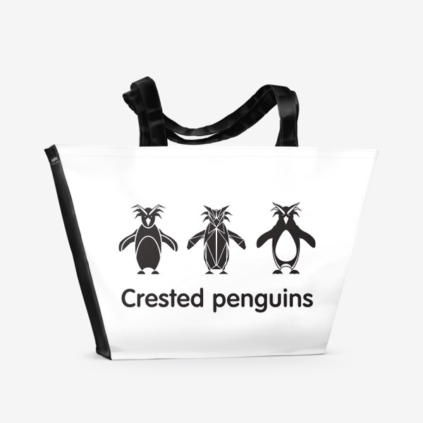 Пляжная сумка «Хохлатые смешные пингвины»