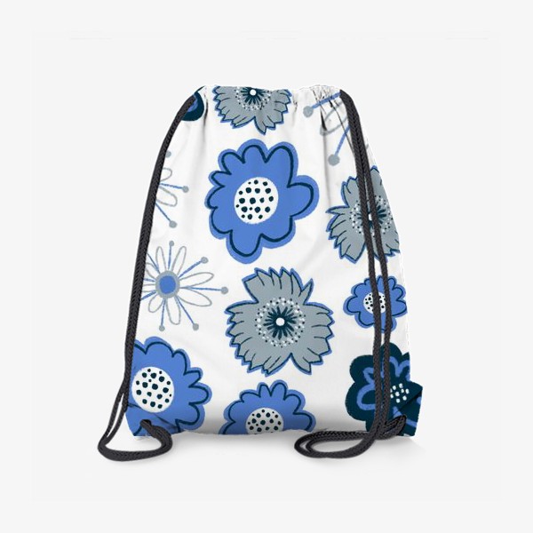 Рюкзак «Голубые и серые цветы. Цветы тишины»