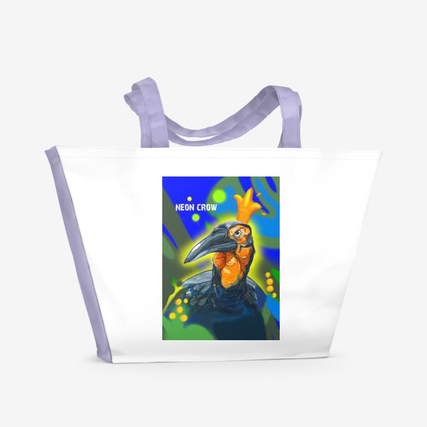 Пляжная сумка «Неоновый ворон»