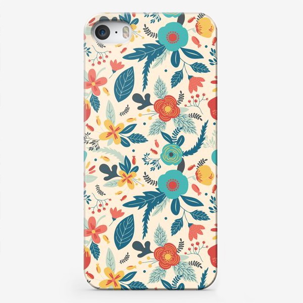 Чехол iPhone «Весенний паттерн с цветами»