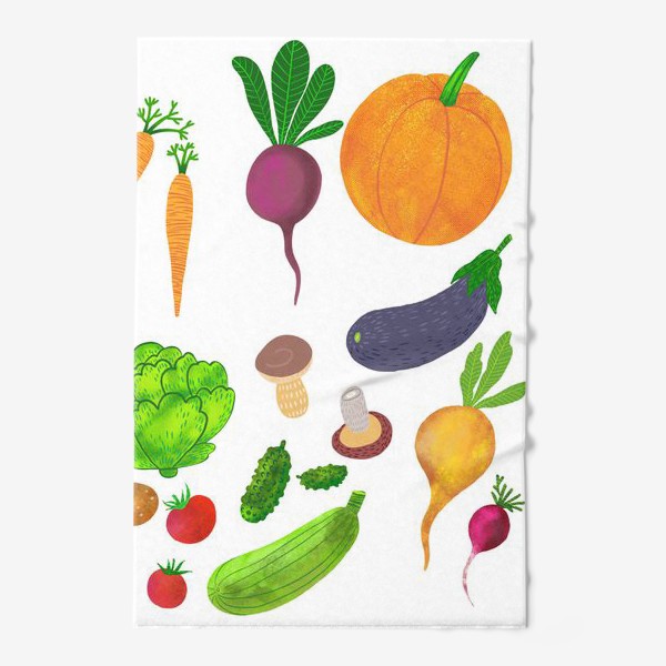 Полотенце «Овощи на белом фоне»