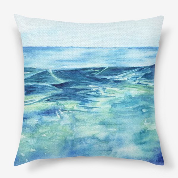 Подушка «Акварельное море»