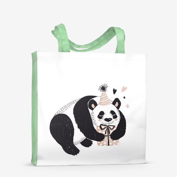 Сумка-шоппер &laquo;иллюстрация милый медведь панда с подарком &raquo;