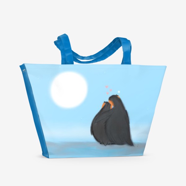 Пляжная сумка «Влюбленные пингвины»