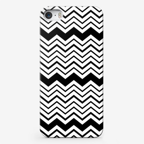 Чехол iPhone «Чёрно-белый орнамент зигзаги»
