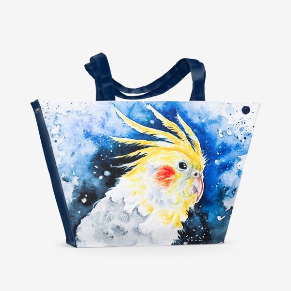 Пляжная сумка «Попугай Корелла-нимфа»