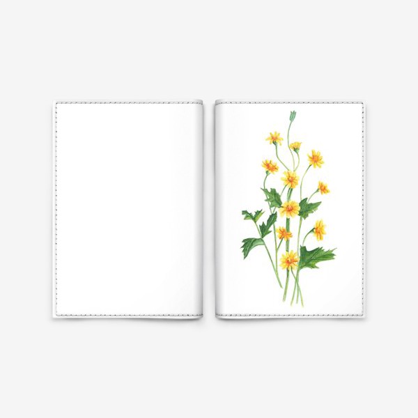 Обложка для паспорта «Желтые полевые цветы»
