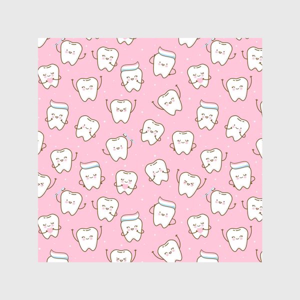Скатерть «Весёлые зубки на розовом»
