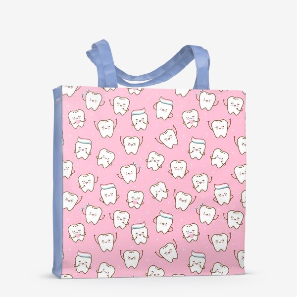 Сумка-шоппер «Весёлые зубки на розовом»