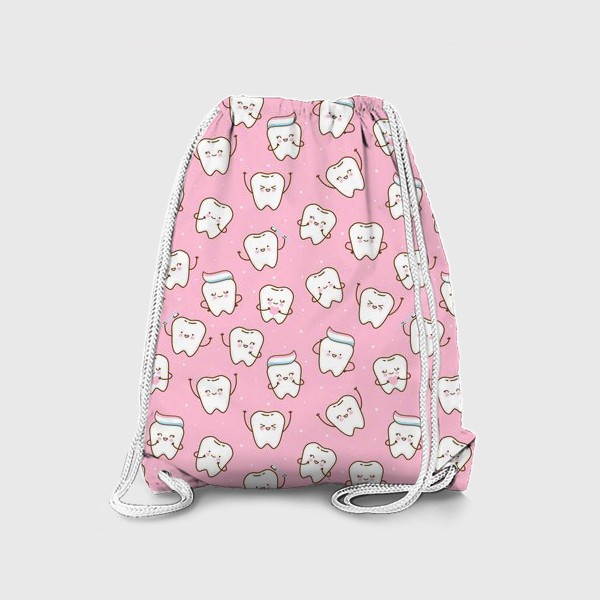 Рюкзак «Весёлые зубки на розовом»