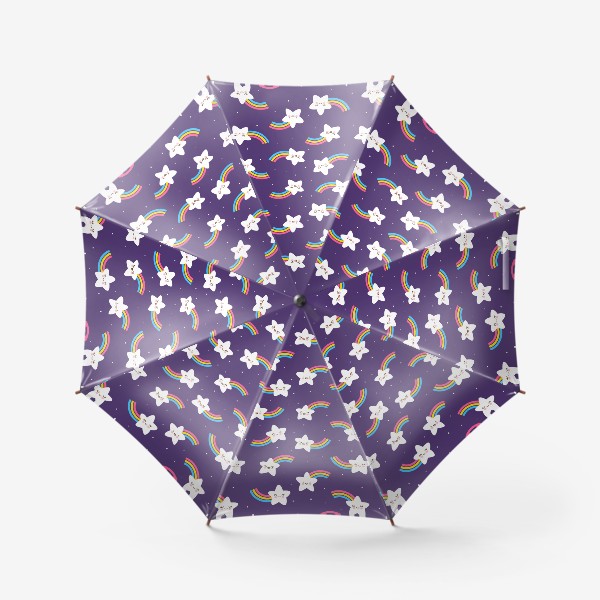 Зонт «Радужные звезды в ночи»