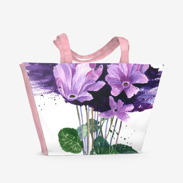 Пляжная сумка «Цветы. Цикламен»