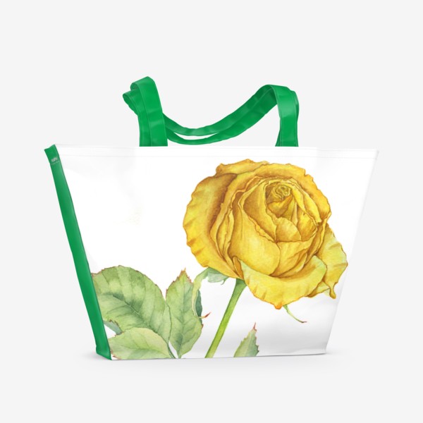 Пляжная сумка «Цветы. Желтая роза»