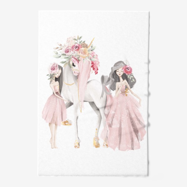 Полотенце «Единорог с девушками, принцессы»