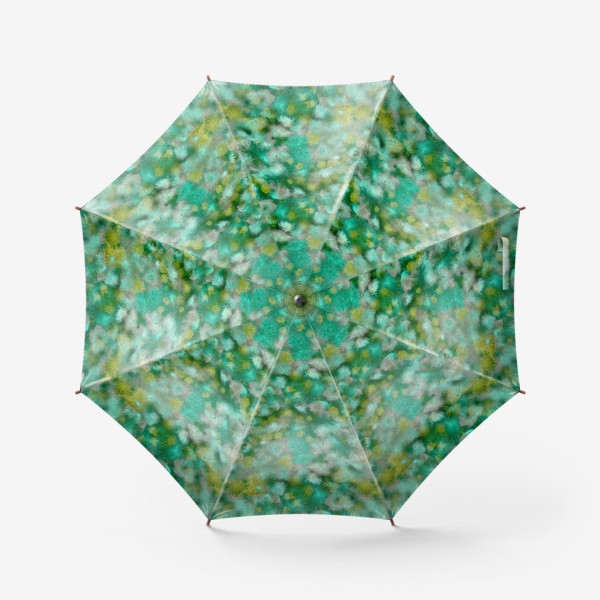Зонт «Акварельные разводы. Бесшовный паттерн. Зеленый. Тай дай.»