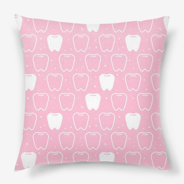 Подушка «Зубки на розовом - в подарок стоматологу»