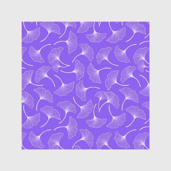 Шторы «Листья гинкго на фиолетовом фоне»