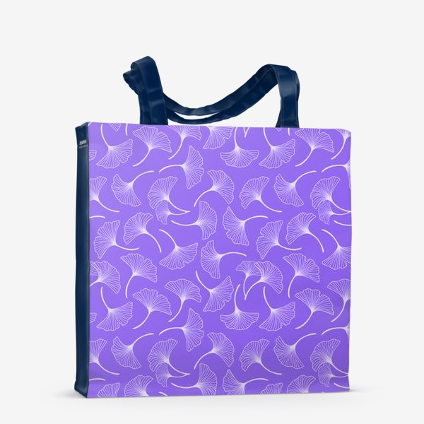 Сумка-шоппер «Листья гинкго на фиолетовом фоне»