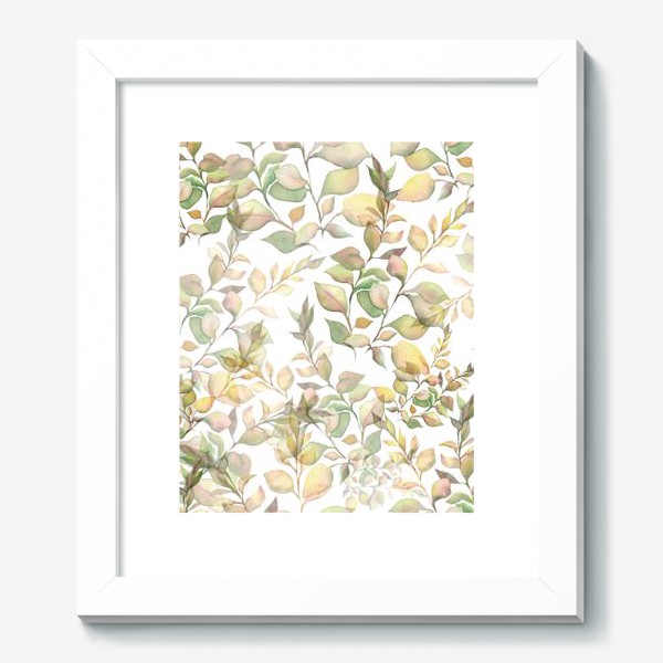 Картина «Нежный акварельный паттерн с листьями »
