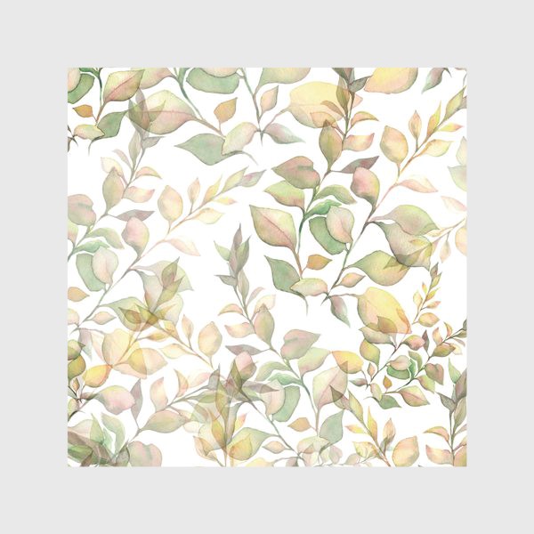 Скатерть «Нежный акварельный паттерн с листьями »