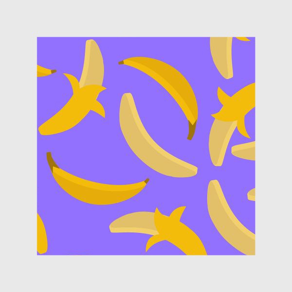 Шторы «Паттерн бананы на фиолетовом»