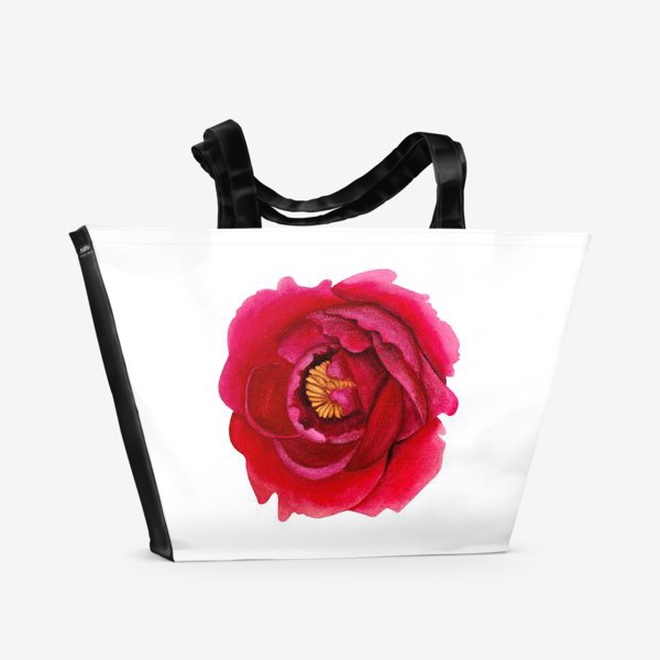 Пляжная сумка «Темно-розовый пион»