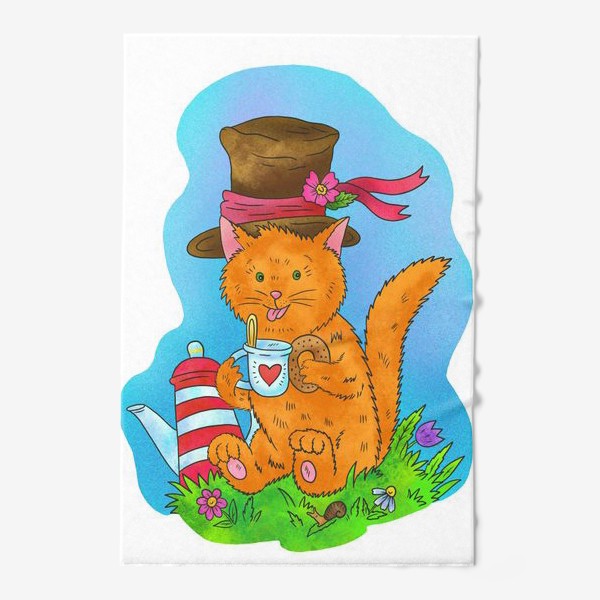 Полотенце «Рыжий кот в шляпе»