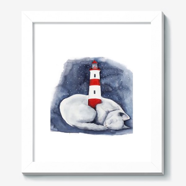Картина «Спящий кот и красный маяк »