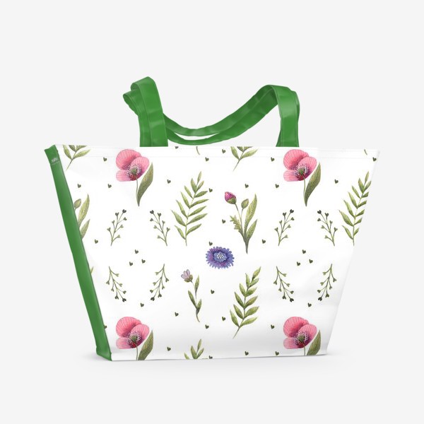 Пляжная сумка «Полевые цветы. Маки»