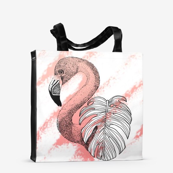 Сумка-шоппер «Фламинго и монстера»