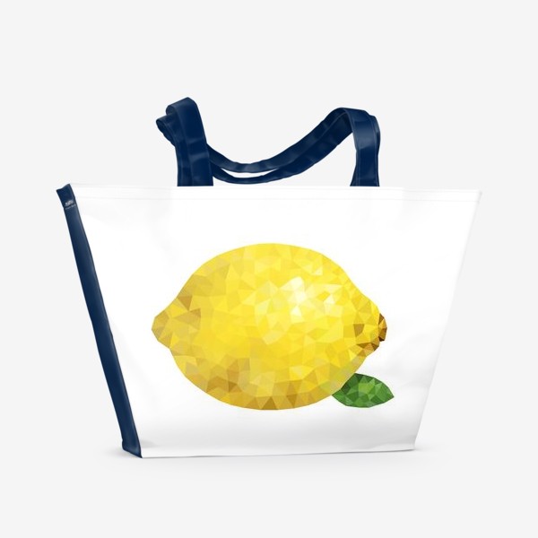 Пляжная сумка «Лимон в полигонах (Low poly lemon)»
