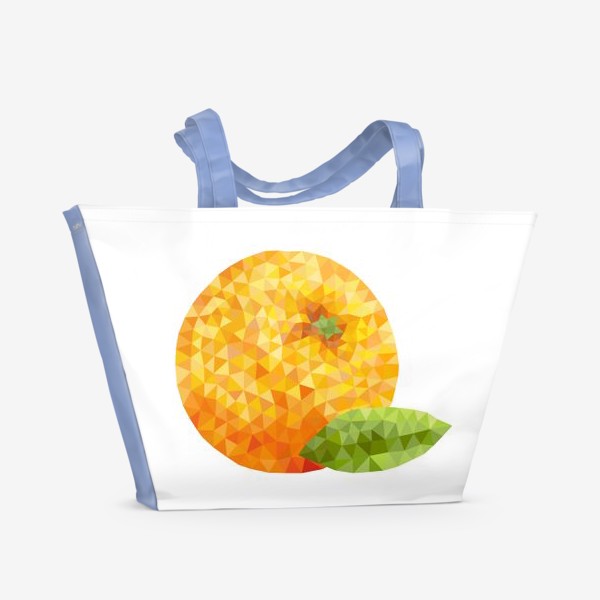 Пляжная сумка «Апельсин в полигонах (Low poly orange)»