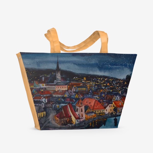 Пляжная сумка «Звездная ночь над городом»
