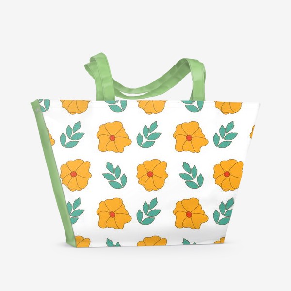 Пляжная сумка «Оранжевые цветы»