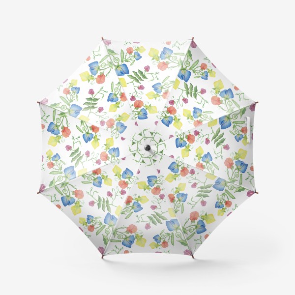 Зонт «Акварель Цветы горошек бесшовный рисунок.»