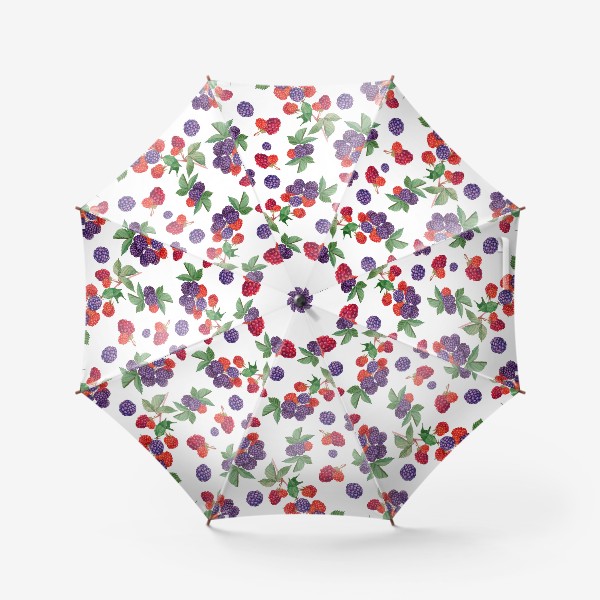 Зонт «Акварель ягоды ежевика. Бесшовный рисунок»