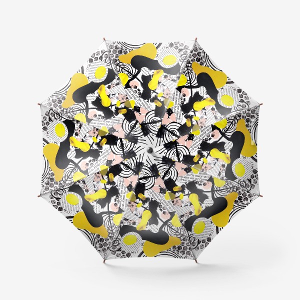 Зонт «Абстракция. Черное и желтое»