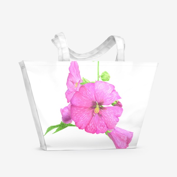 Пляжная сумка «Мальва розовая»