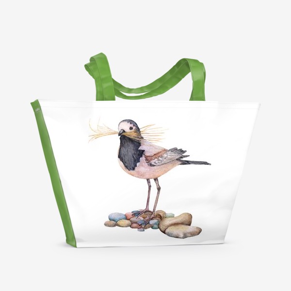 Пляжная сумка «Акварель Птичка»